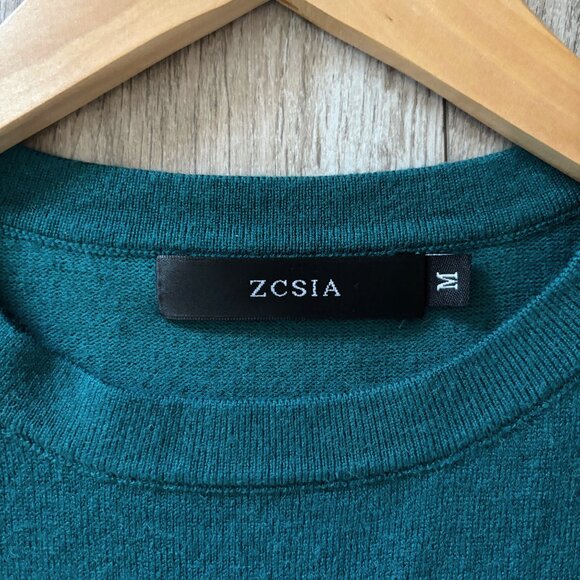 Emerald Green Tie Waist Crewneck Sweater Dress Womens Medium Cozy Holiday Party - Picture 5 of 13